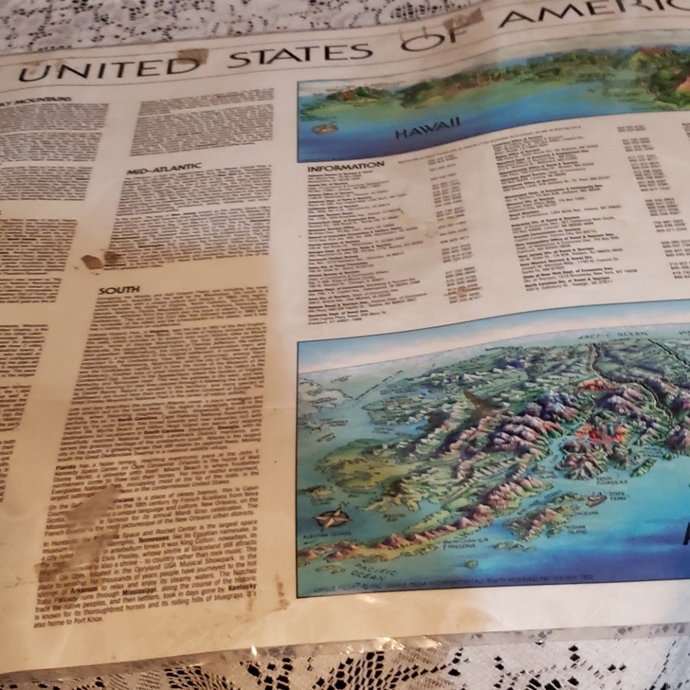 Laminated Map of the United State. - Picture 5 of 9